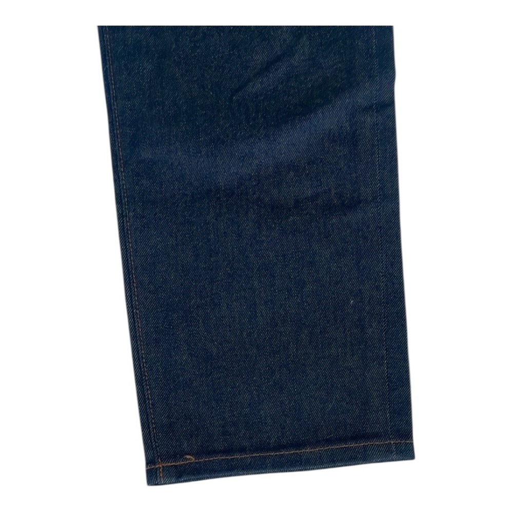 ExpressMom Jeans Women's Navy Denim Buckle Waist High Rise Straight Leg, Size 2R - Picture 5 of 10